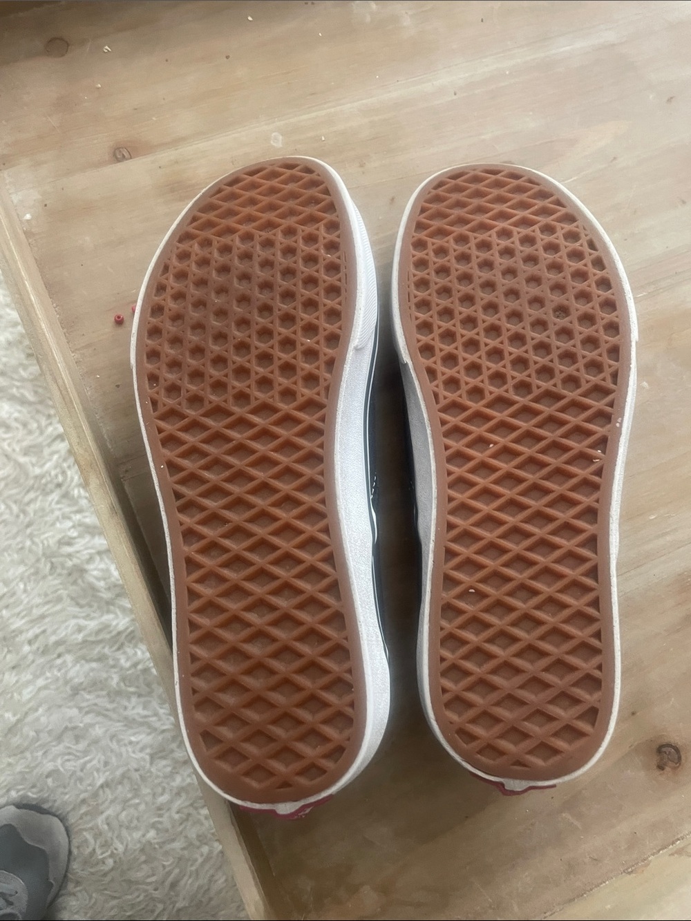 Vans Black & White Slip-On Canvas Sneakers Men 8 Women 9.5 - Picture 5 of 6